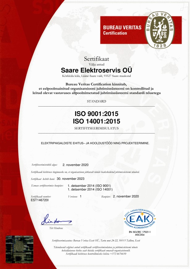 ISO 9001:2008 sertifikaat